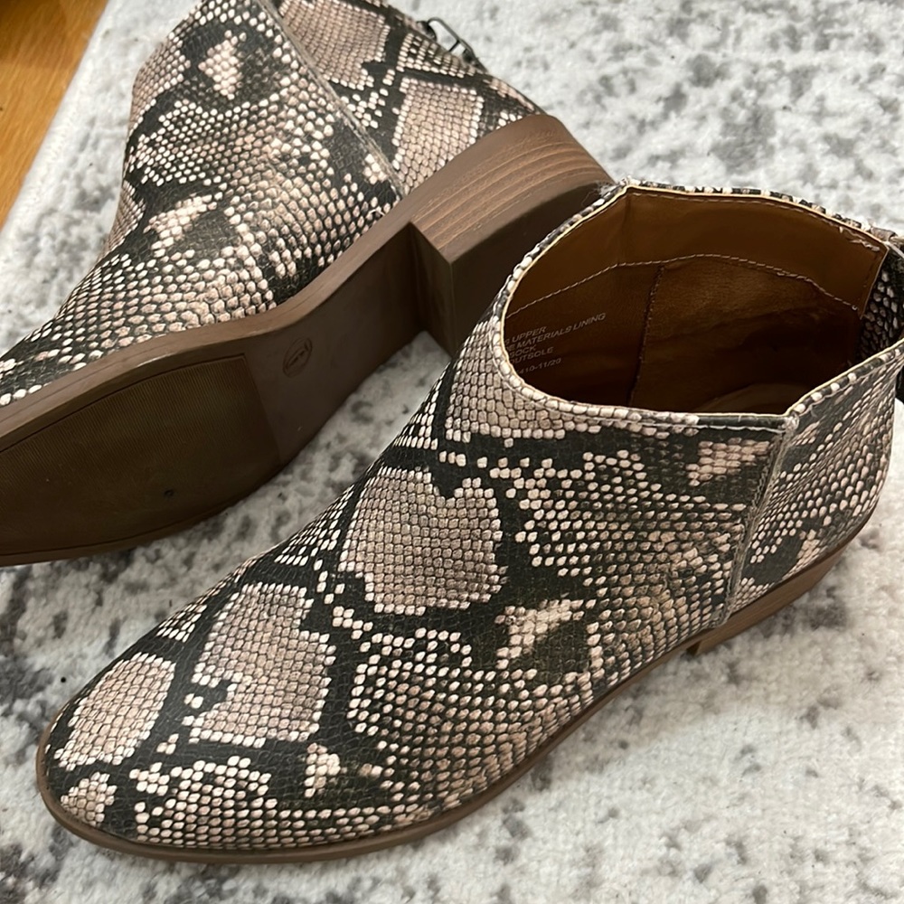 Snake print boots